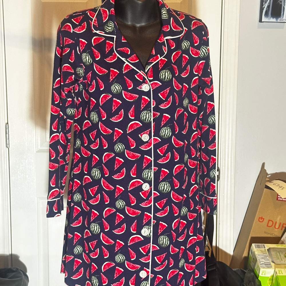 BedHead Watermelon Print Pajamas nightgown top set NWOT